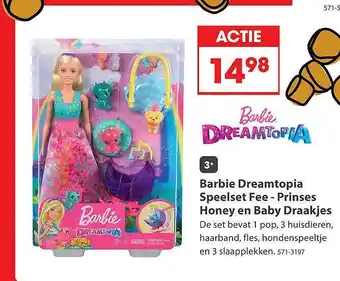 Top1Toys Barbie dreamtopia speelset fee - prinses honey en baby draakjes aanbieding