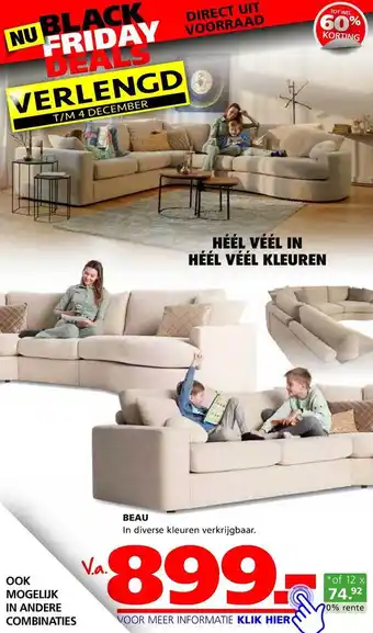 Seats and Sofas Beau hoekbank aanbieding