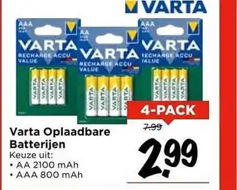 Vomar Voordeelmarkt Varta oplaadbare batterijen aanbieding