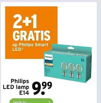 GAMMA Philips led lamp e14 2+1 gratis aanbieding