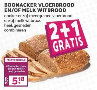 MCD Supermarkt Boonacker vloerbrood en-of melk witbrood 2+1 gratis aanbieding