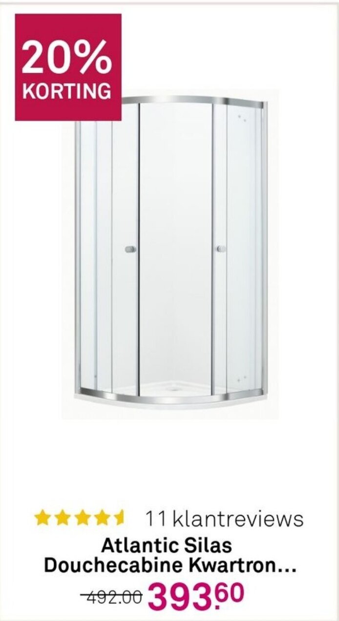 Atlantic Silas douchecabine kwartron aanbieding bij Karwei