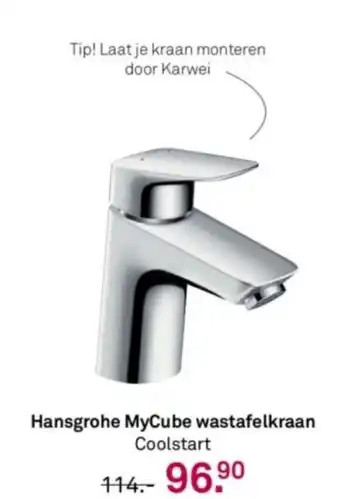 Karwei Hansgrohe mycube wastafelkraan coolstart aanbieding