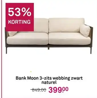 Karwei Bank Moon 3-zits webbing zwart naturel aanbieding