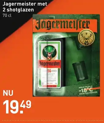Gall & Gall Jagermeister met 2 shotglazen 70cl aanbieding