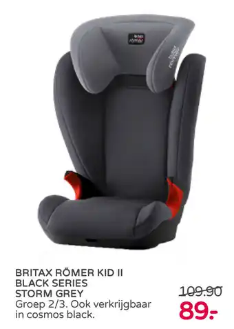 Prenatal Britax Romer Kid II Black Series Storm Grey aanbieding