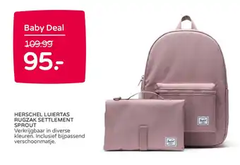 Prenatal Herschel Luiertas Rugzak Settlement Sprout aanbieding