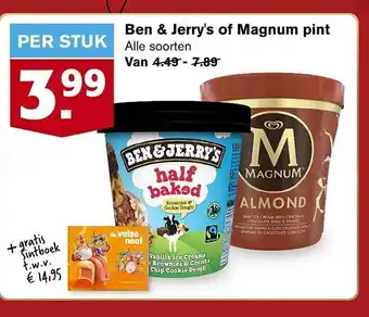 Hoogvliet Ben & jerry's of magnum pint aanbieding