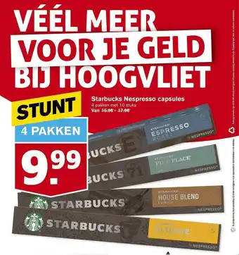 Hoogvliet Starbucks nespresso capsules aanbieding