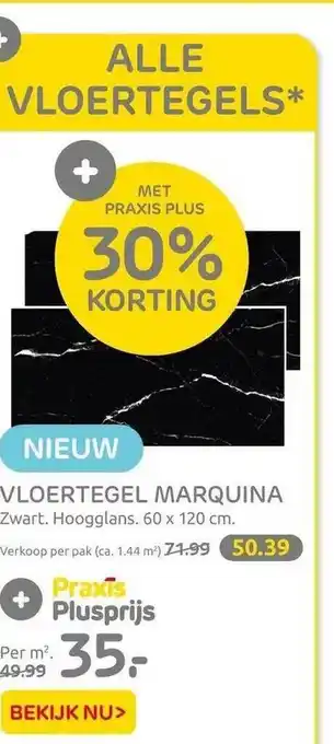 Praxis Vloertegel marquina 30% korting aanbieding