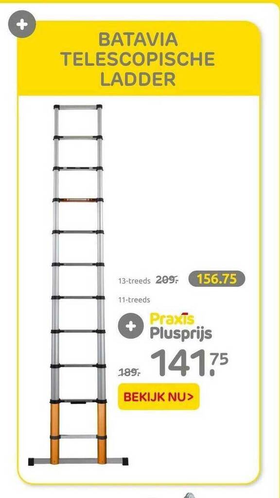 Batavia telescopische ladder aanbieding bij Praxis