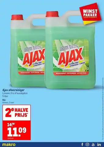 Makro Ajax Allesreiniger 5 Liter aanbieding