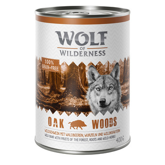 Zooplus 6x400g oak woods wildzwijn wolf of wilderness hondenvoer aanbieding