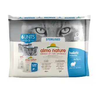 Zooplus 24x70g sterilised kip & kabeljauw almo nature holistic kattenvoer aanbieding