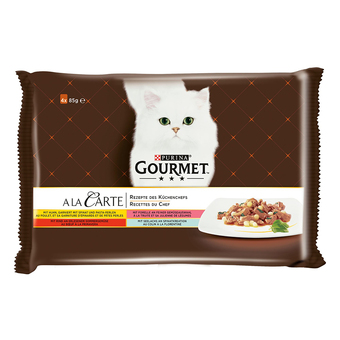 Zooplus 4x85g kip/forel/rund/koolvis gourmet à la carte kattenvoer aanbieding