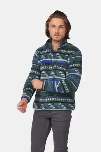 Bever Ayacucho fitz roy snap pullover donkergroen/patroon aanbieding