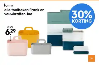 Blokker Alle forma toolboxen frank en vouwkratten joe 30% korting aanbieding