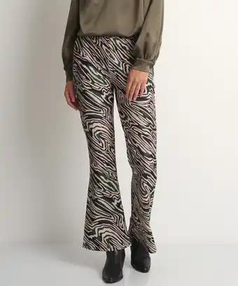 terStal Flared fit pantalon met zebraprint zwart in maat aanbieding