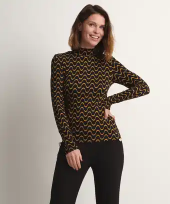 terStal Turtleneck top met print bruin in maat aanbieding