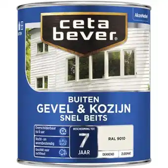 Praxis Cetabever gevel & kozijn beits ral 9010 zijdemat 0,75l aanbieding