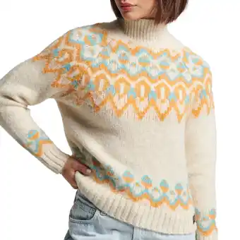 Plutosport Superdry vintage slouchy fairisle knit trui dames aanbieding