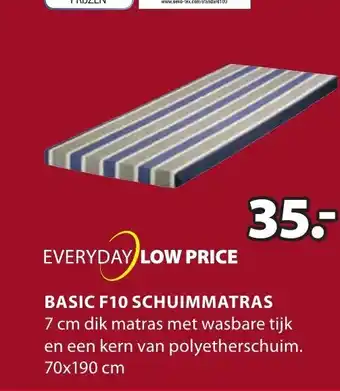 Jysk Basic F10 schuimmatras 70x190 cm aanbieding