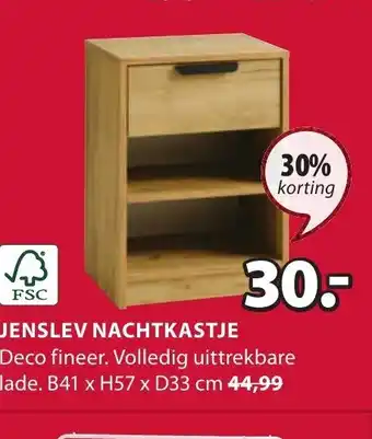 Jysk Jenslev nachtkastje  B41xH57xD33 cm aanbieding