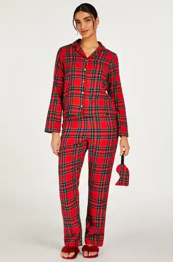 Hunkemoller Hunkemöller pyjama set check twill rood aanbieding