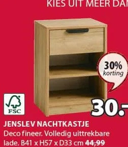 Jysk Jenslev nachtkastje aanbieding