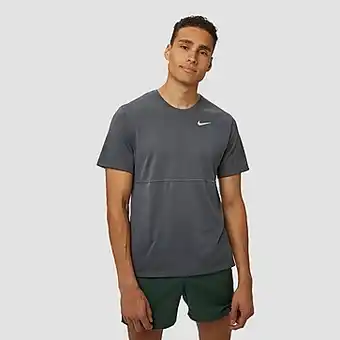 Perry Sport Nike breathe run hardloopshirt grijs heren aanbieding