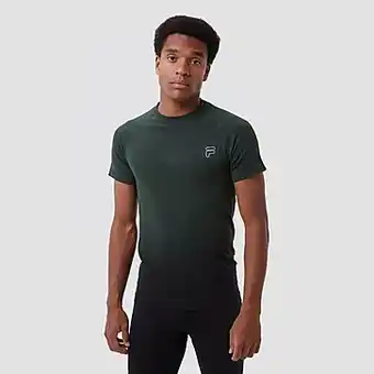 Perry Sport Fila drytec seamless hardloopshirt groen/zwart heren aanbieding