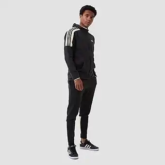 Perry Sport Adidas fleece colourblock trainingspak zwart heren aanbieding