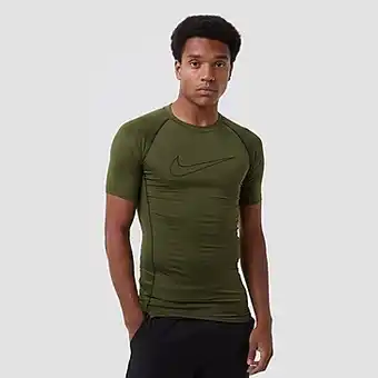 Perry Sport Nike pro dri-fit tight-fit sportshirt groen heren aanbieding