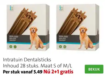 Intratuin Dentalsticks 28 stuks S of M/L 2+1 gratis aanbieding