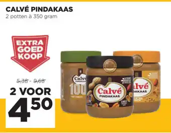 Jumbo Calve Pindakaas 2 potten a 350 gram aanbieding