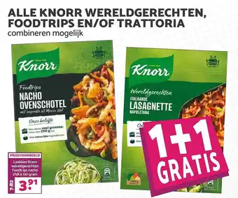 Boon`s Markt Alle knorr wereldgerechten, foodtrips en-of trattoria 1+1 gratis aanbieding