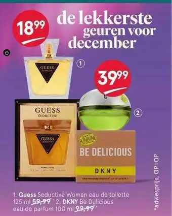 Etos Guess seductive woman eau de toilette 125 ml of dkny de delicious eau de parfum 100 ml aanbieding