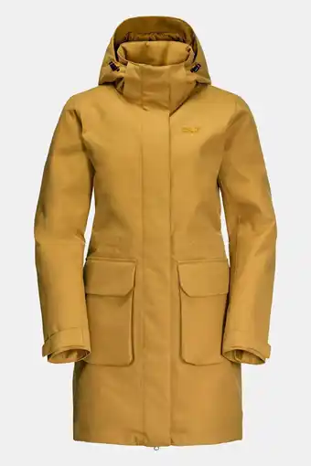 Bever Jack wolfskin fierce wind parka dames jas donkergeel aanbieding