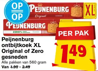 Hoogvliet Peijnenburg ontbijtkoek XL Original of Zero gesneden aanbieding