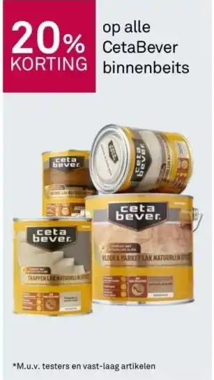 Karwei 20% korting op alle cetabever binnenbeits aanbieding