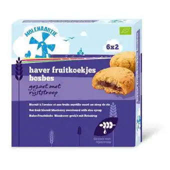 Vitamins Molenaartje haver fruitkoekjes bosbes 6x30 gram aanbieding