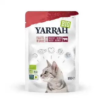 Vitamins Yarrah kat filets met rund in saus bio 85 gram aanbieding