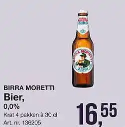 Bidfood Birra moretti bier, 0,0% aanbieding