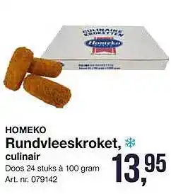 Bidfood Homeko rundvleeskroket, culinair aanbieding