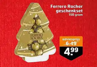 Trekpleister Ferrero rocher geschenkset 150 gram aanbieding