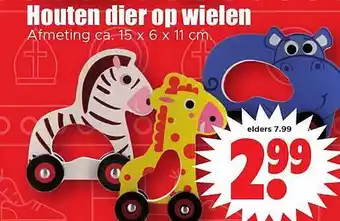 Dirk Houten dier op wielen aanbieding