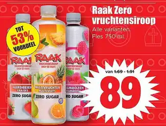 Dirk Raak zero vruchtensiroop aanbieding