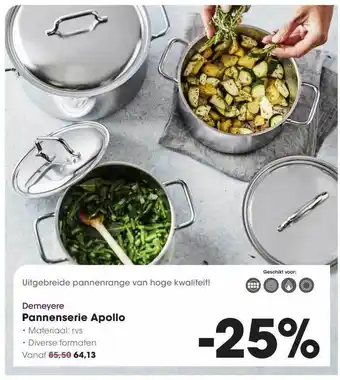 HANOS Demeyere pannenserie apollo aanbieding