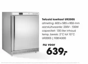 HANOS Tefcold koelkast ur200s aanbieding