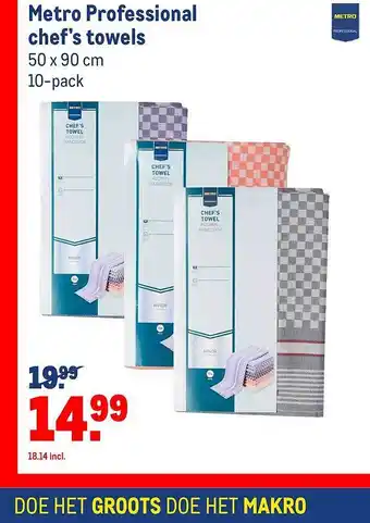 Makro Metro Professional chef's towels 50 x90 cm 10-pak aanbieding